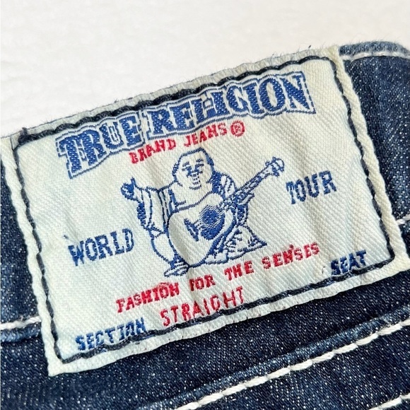 TRUE RELIGION Women's Dark Wash Straight Leg Denim Jeans Western Cowgirl Size 27 - Picture 1 of 15